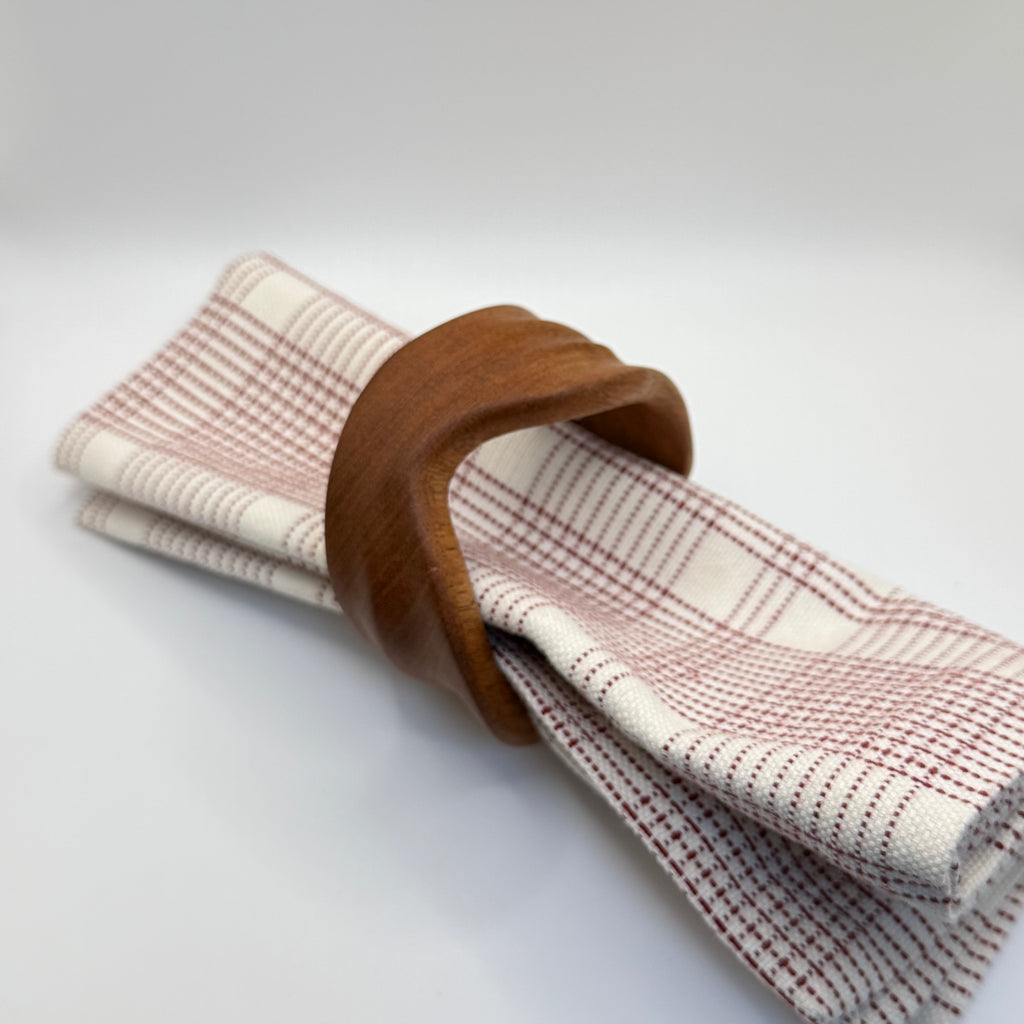 Draperie Napkin Rings in Exotic Wood