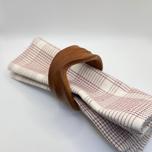 Draperie Napkin Rings in Exotic Wood